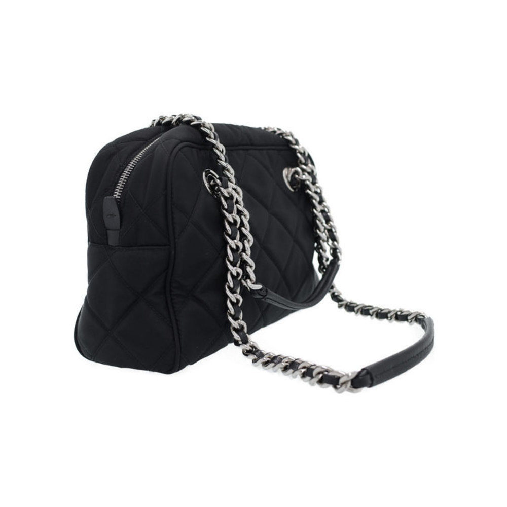 Prada Quilted Nylon Chain Shoulder Bag Black - Picture 2 of 8